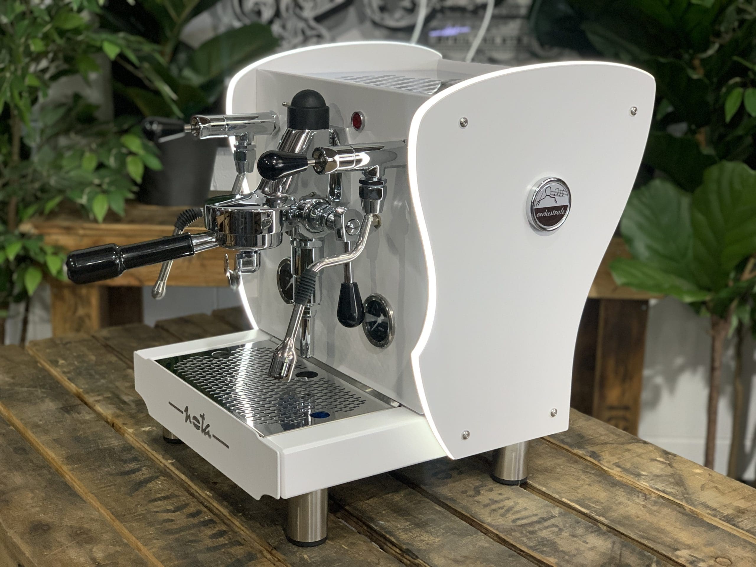 Orchestrale Nota with Side Lights - 1 Group Commercial Espresso Machine - White