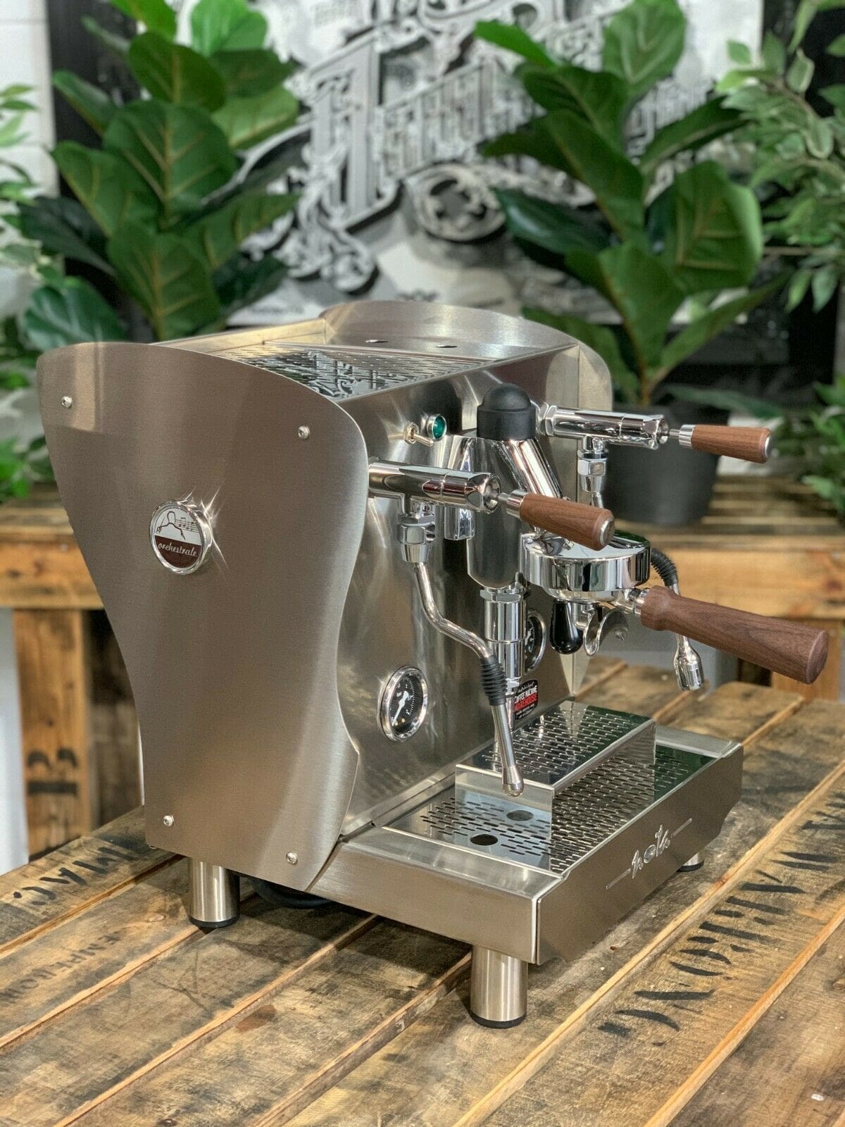 Orchestrale Nota Stainless with - 1 Group Commercial Espresso Machine - Timber
