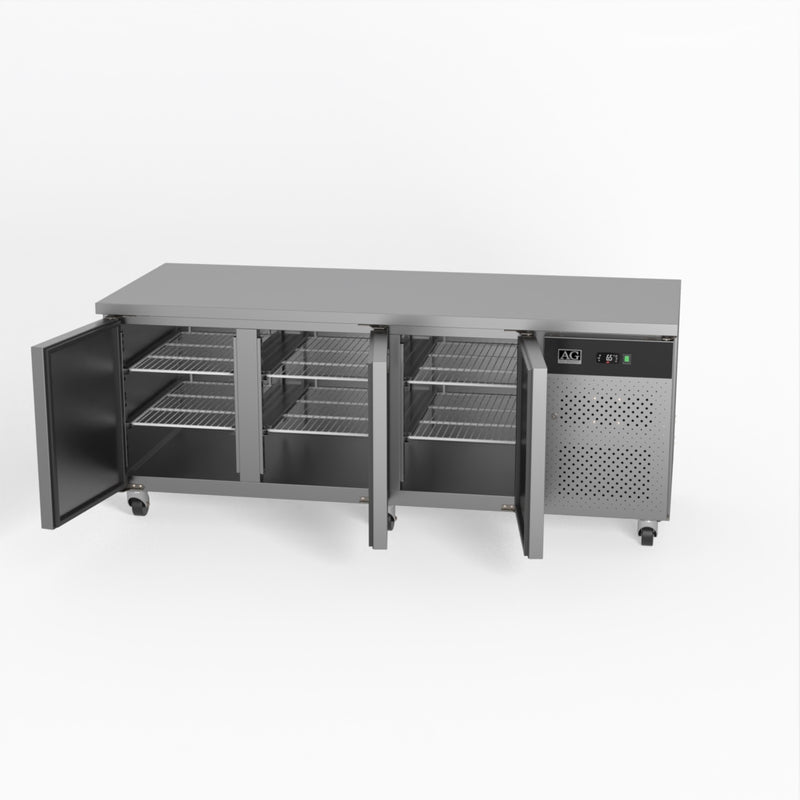 AG Three Door Commercial Worktop / Under Bench Fridge 800mm Depth