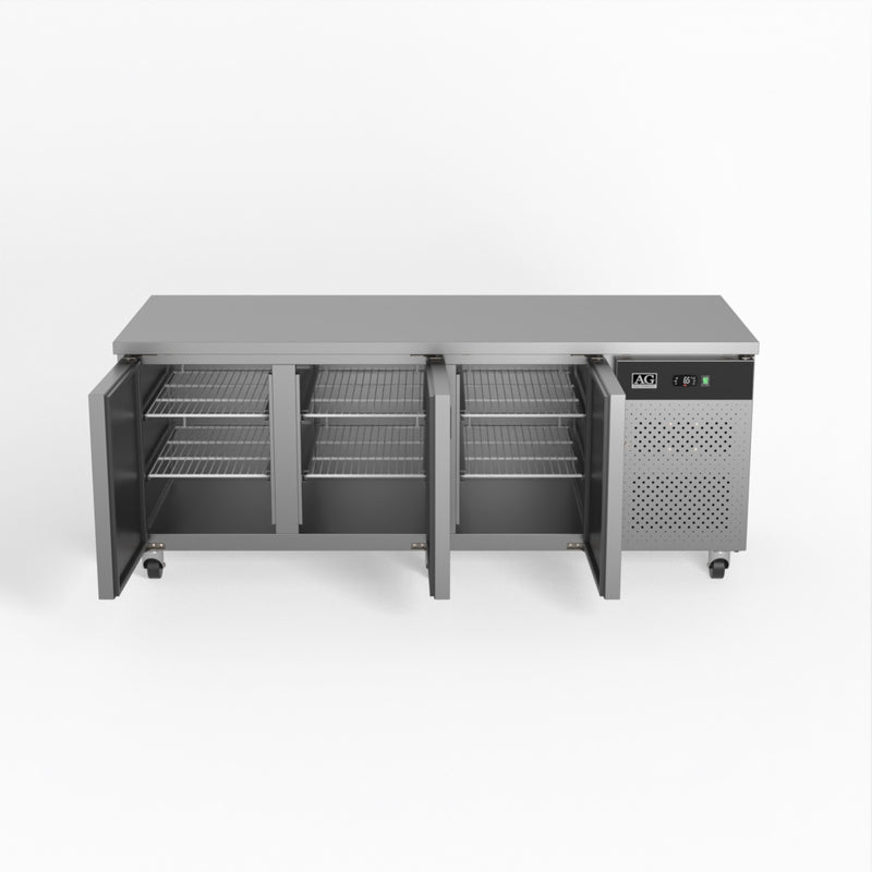 AG Three Door Commercial Worktop / Under Bench Fridge 800mm Depth