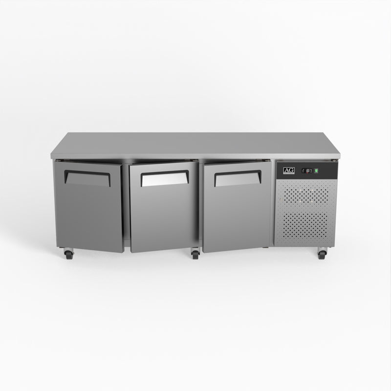 AG Three Door Commercial Worktop / Under Bench Fridge 800mm Depth