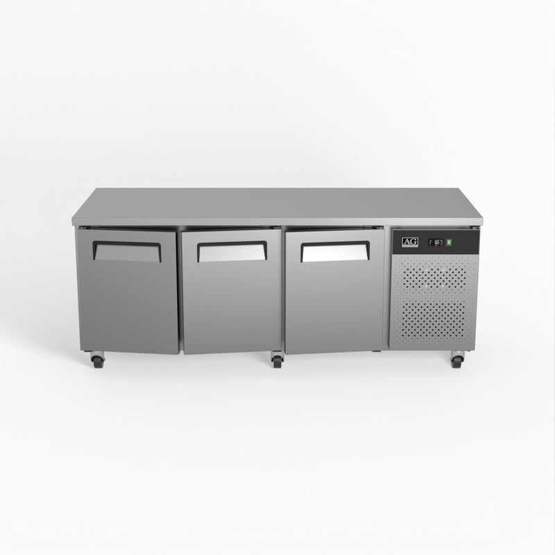 AG Three Door Commercial Worktop / Under Bench Fridge 800mm Depth