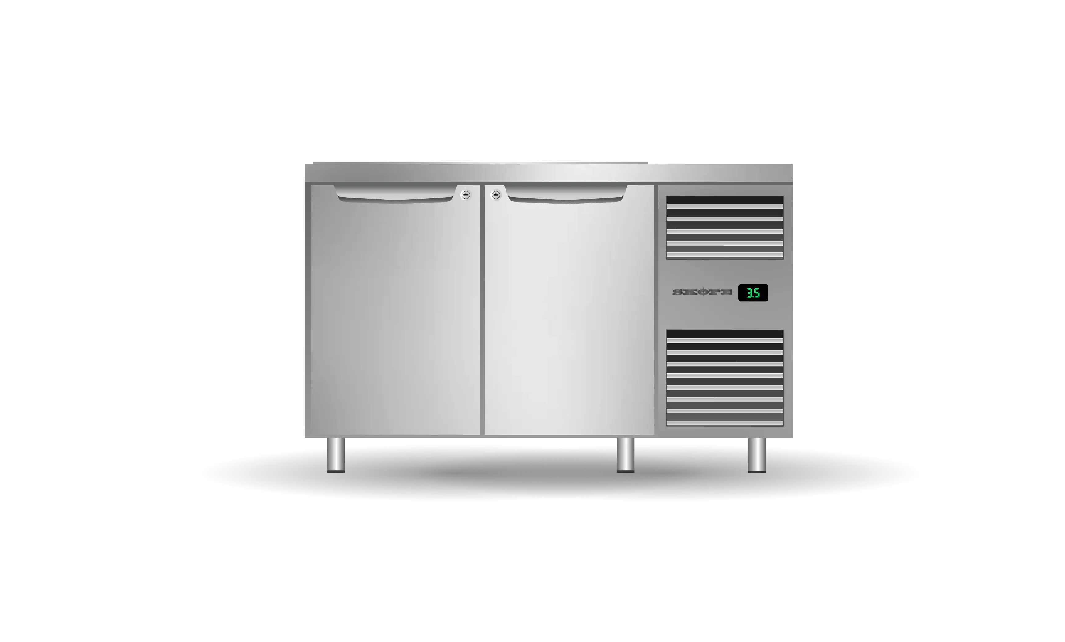 Skope Two Solid Door Salad Preparation GN1/3 Right Hand Fridge - PG13.PPS.2.SD.RH