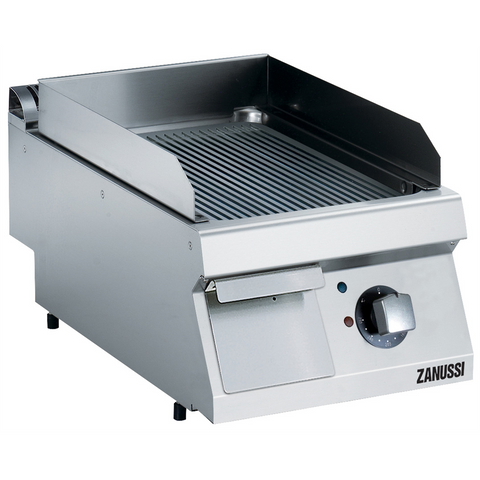 Zanussi Electric 400mm Ribbed Brushed Chrome Plate Fry Top