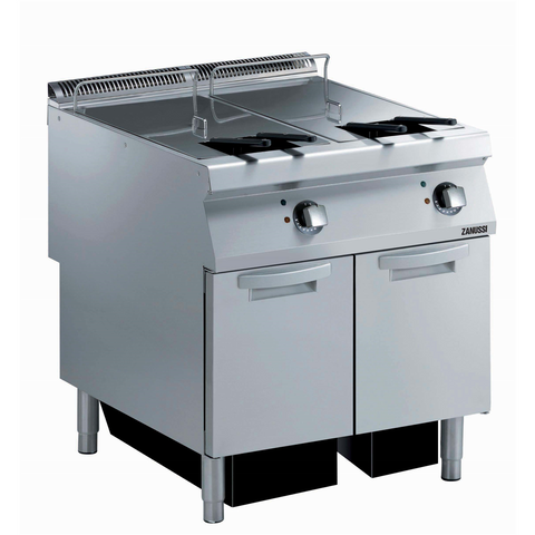 Zanussi Electric 800mm Twin Well 2 x 23L Freestanding V-Shaped Deep Fryer