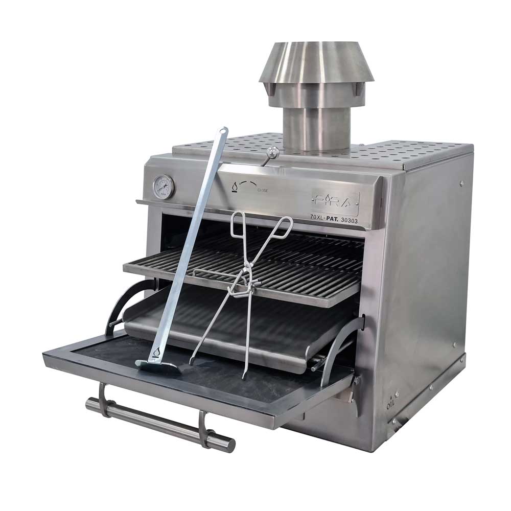 Pira 70 XL Silver SD Charcoal Oven - 480.106