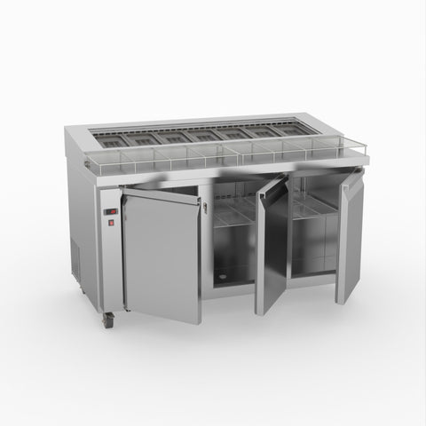 Thermaster Three Door Deluxe Pizza Prep Bench PWB150