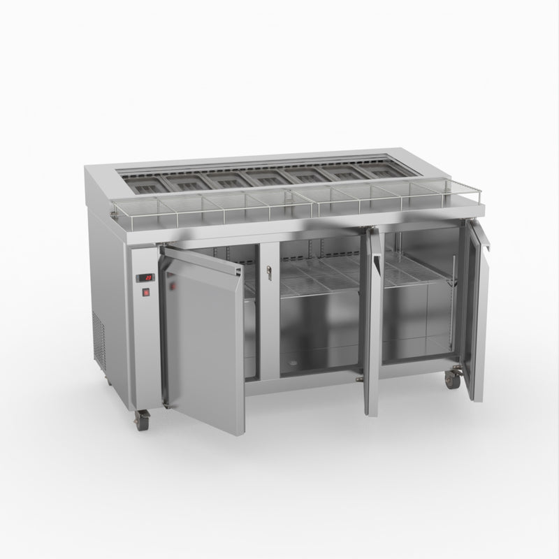 Thermaster Three Door Deluxe Pizza Prep Bench PWB150