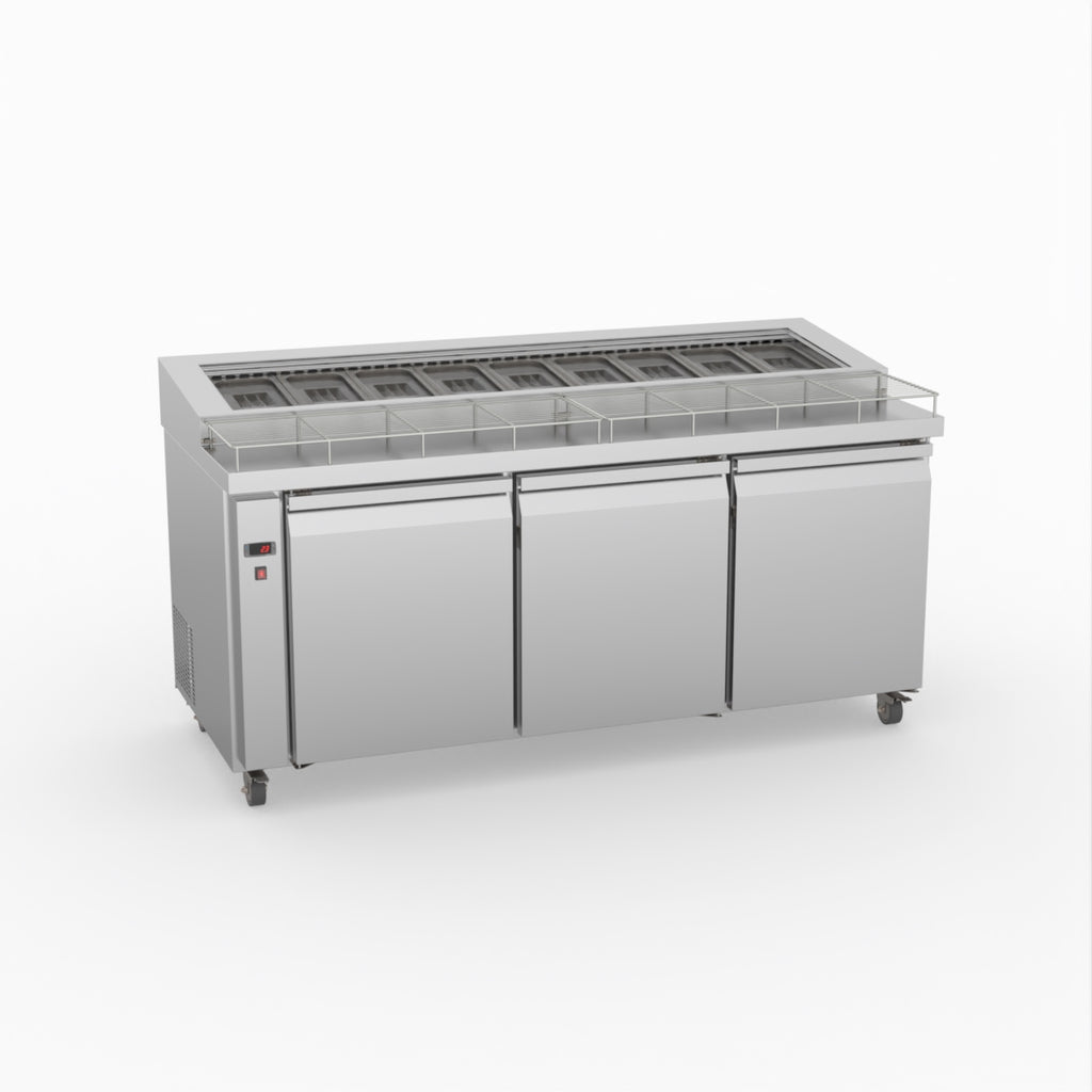 Thermaster Three Door Deluxe Pizza Prep Bench PWB180