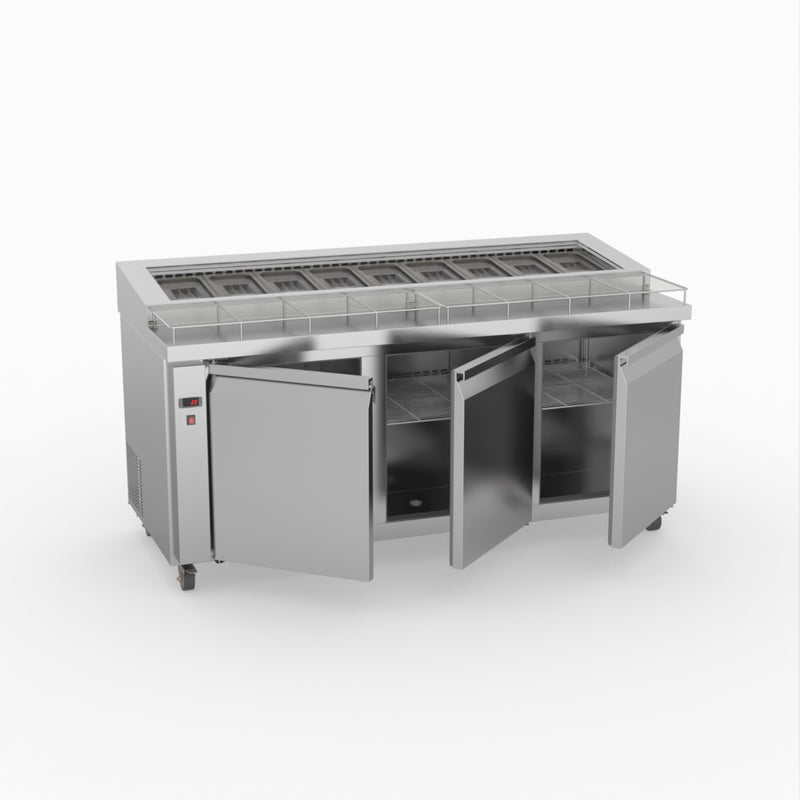 Thermaster Three Door Deluxe Pizza Prep Bench PWB180