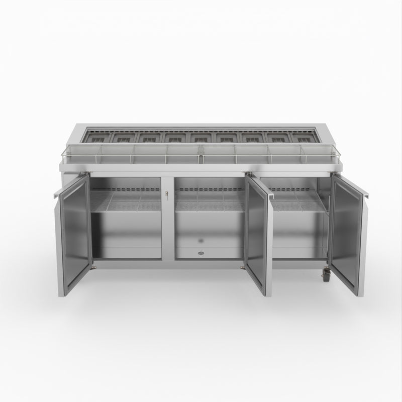 Thermaster Three Door Deluxe Pizza Prep Bench PWB180