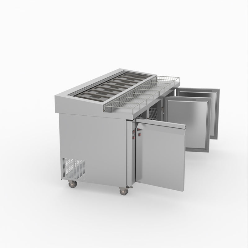 Thermaster Three Door Deluxe Pizza Prep Bench PWB180