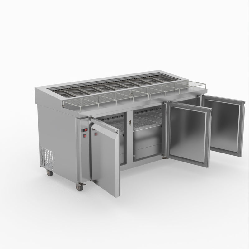 Thermaster Three Door Deluxe Pizza Prep Bench PWB180