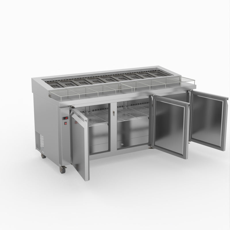 Thermaster Three Door Deluxe Pizza Prep Bench PWB180