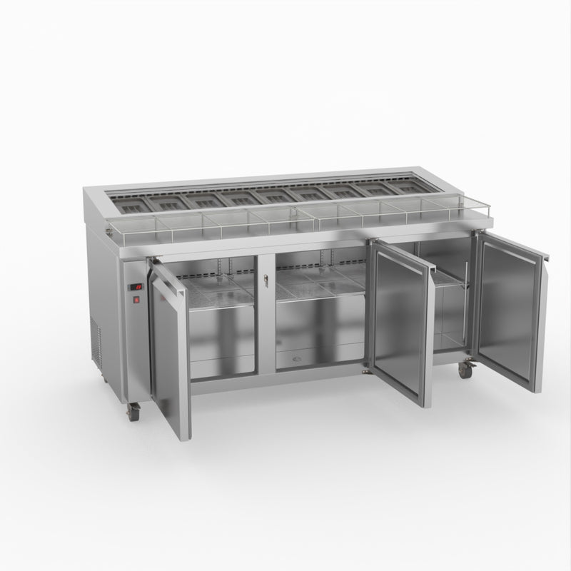 Thermaster Three Door Deluxe Pizza Prep Bench PWB180