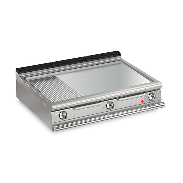 Baron 3 Burner Electric Fry Top With 2/3 Smooth And 1/3 Ribbed Chrome Plate And Thermostat Control Q70FT/E1225
