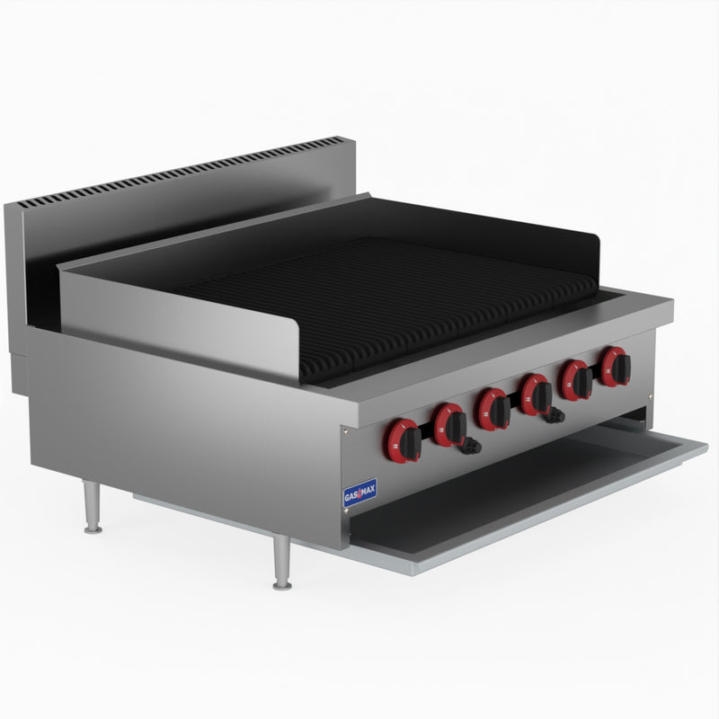 GasMax QR-36E 6 Burner Char Grill Top