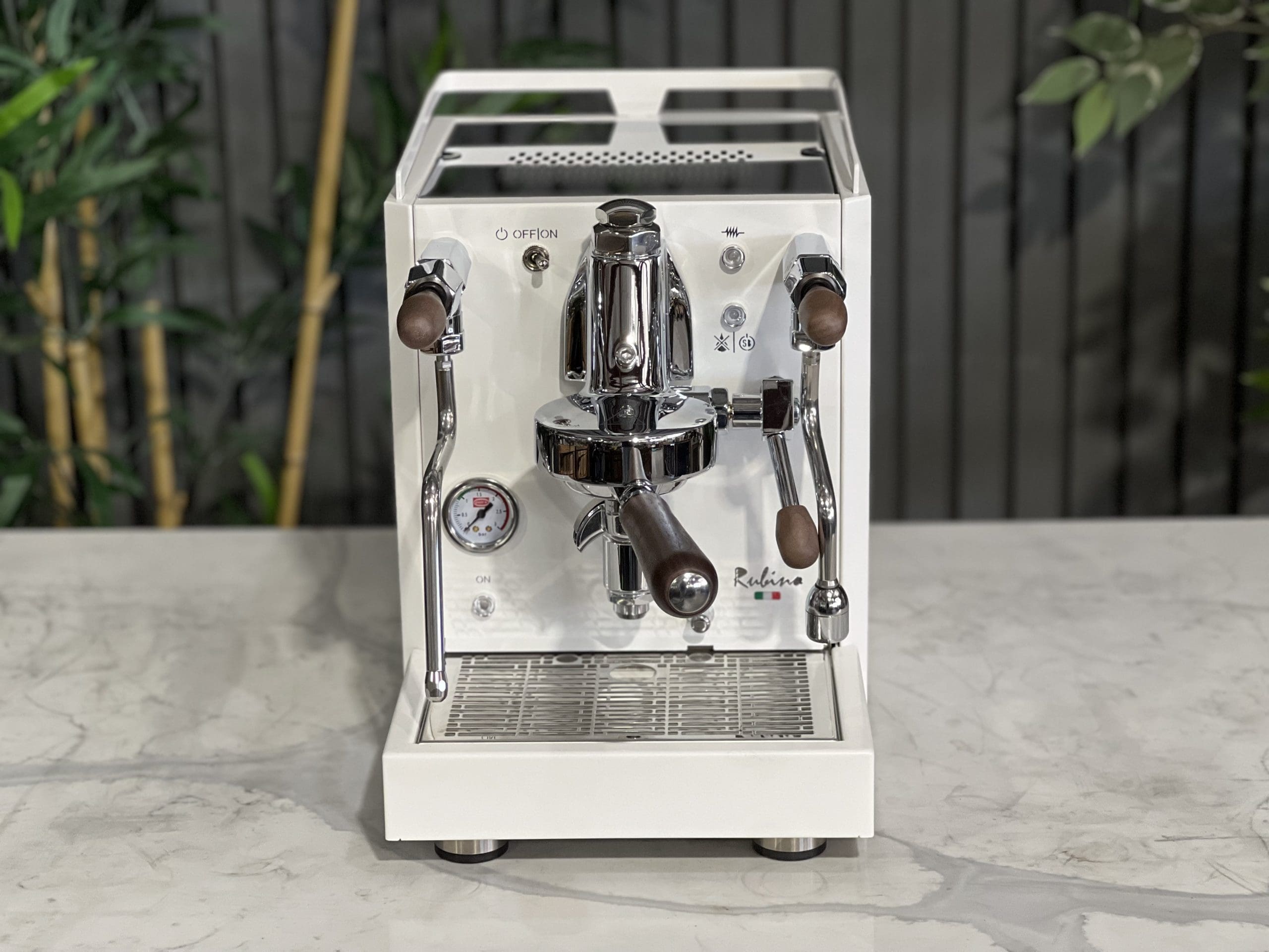 Quick Mill Rubino White - 1 Group Commercial Espresso Machine - Timber