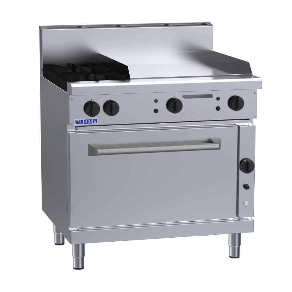 Luus RF-2B6P 900mm Gas 2 Burner 600mm Griddle Range & Convection Oven RF-2B6P-NG