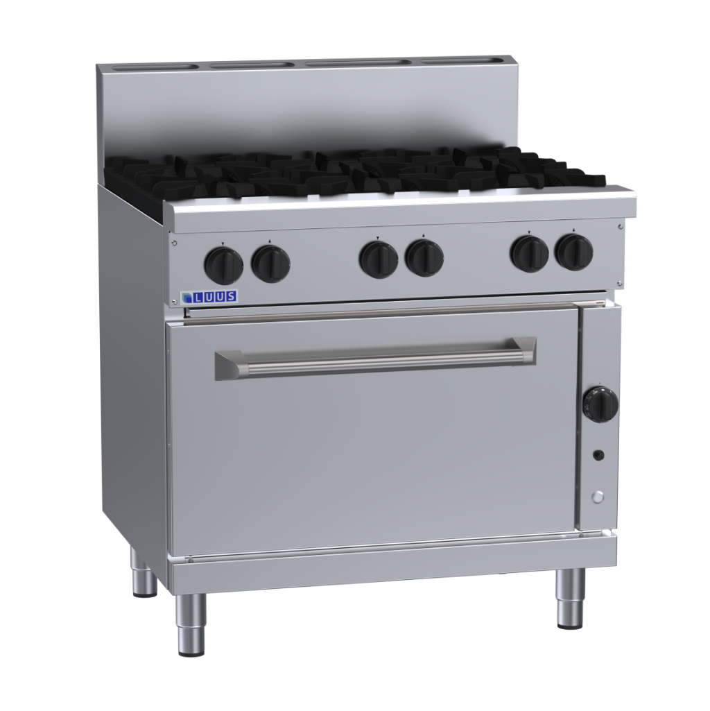 Luus RF-6B 900mm Commercial 6-Burner Range with Convection Oven RF-6B-NG