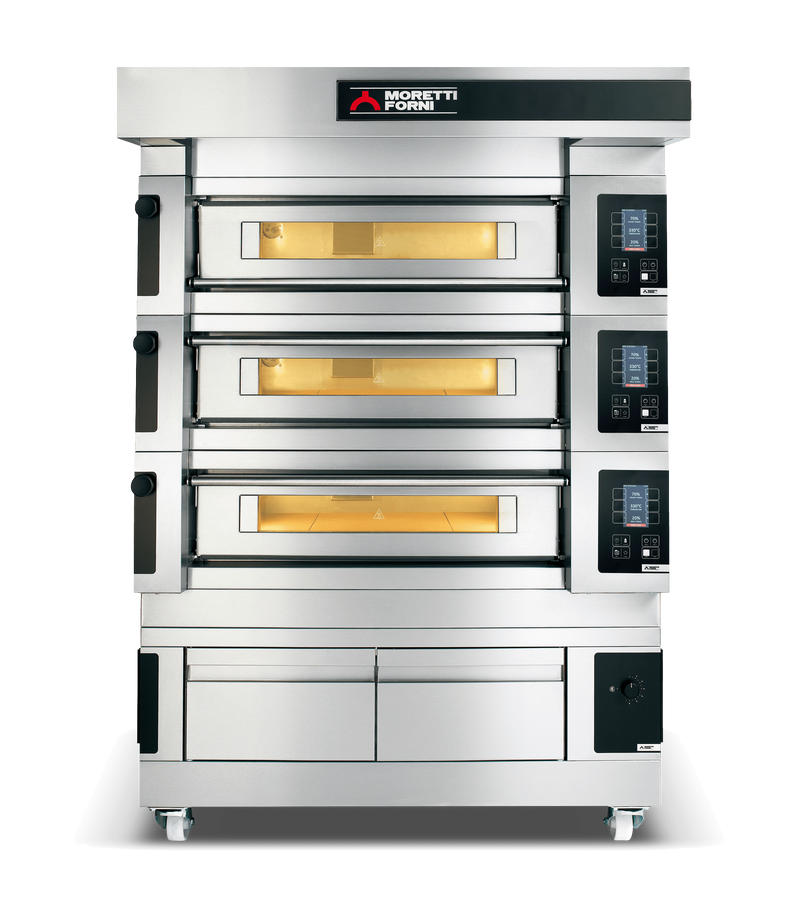 Moretti Forni serieS Triple Deck Bakery Oven on Prover - 3 x 60x40cm Tray