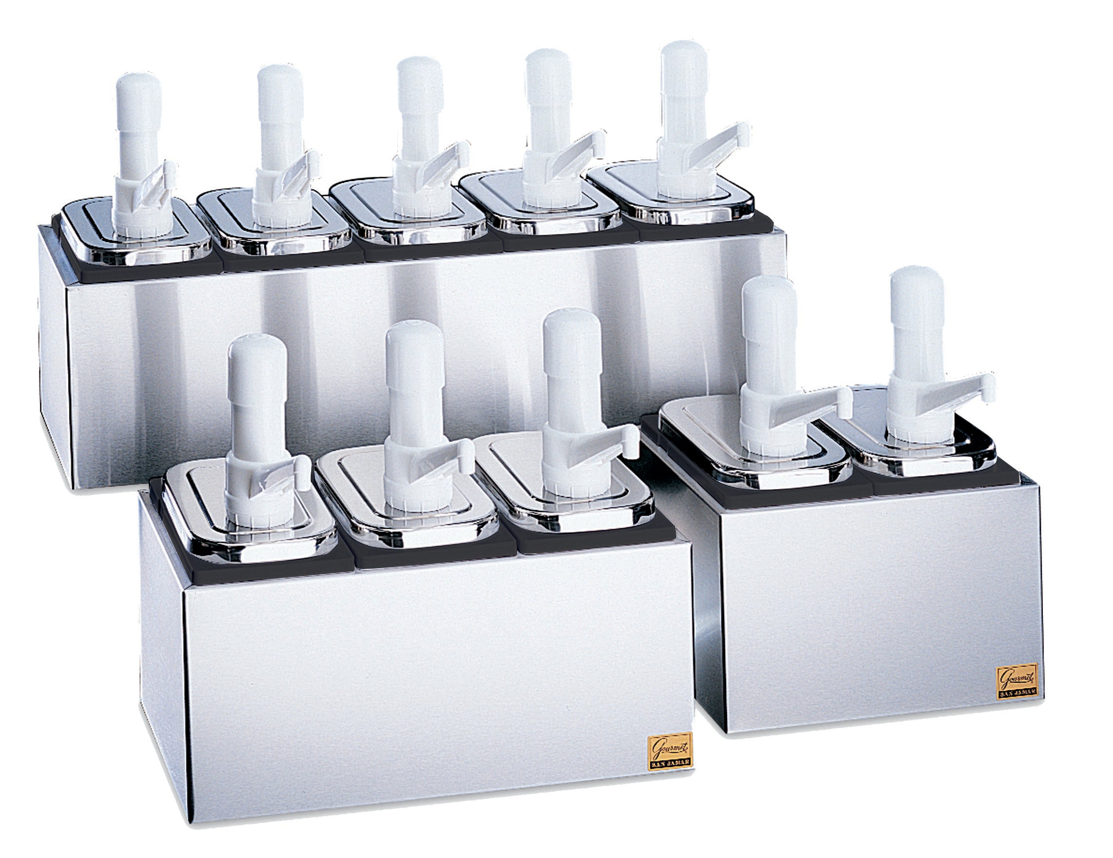 San Jamar Condiment Pump Service Centre 2 wells with 2 pumps - P9712