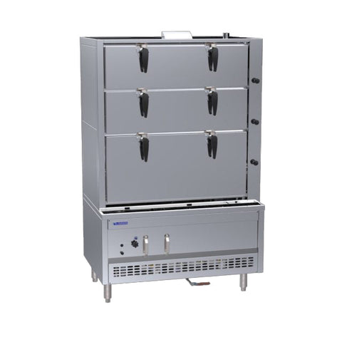 Luus 1200mm 3 Deck Steam Cabinet SCM-120