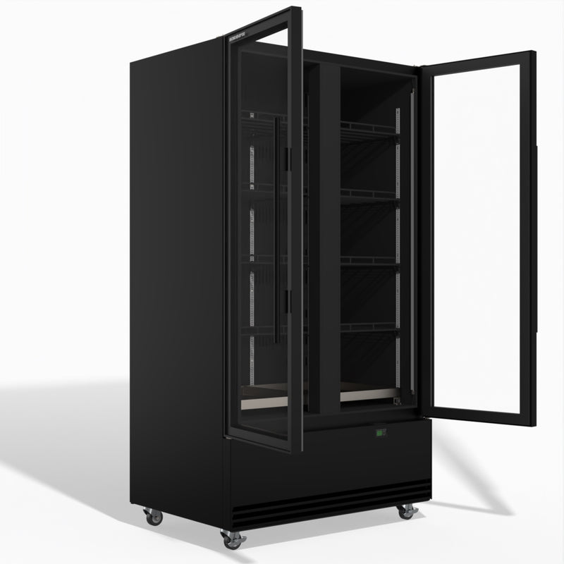 Skope 2 Glass Door Display or Storage Fridge - SKB900N-A - Black