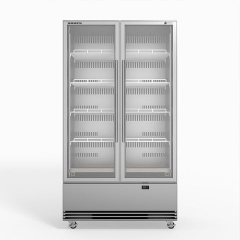 Skope 2 Glass Door Display or Storage Fridge - SKB900N-A - Stainless Steel