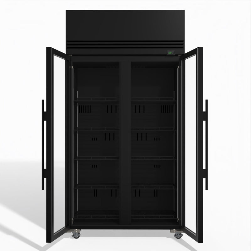 Skope SKFT1000N-A 2 Glass Door Upright Display or Storage Freezer
