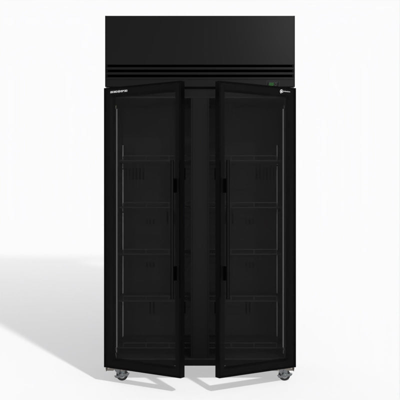 TMF1000N-A 2 1 Glass Door Upright Display or Storage Freezer - Black