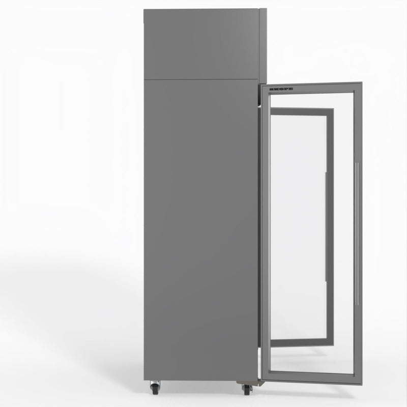 Skope SKFT1000N-A 2 Glass Door Upright Display or Storage Freezer - Stainless Steel