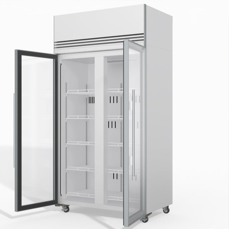 Skope SKFT1000N-A 2 Glass Door Upright Display or Storage Freezer