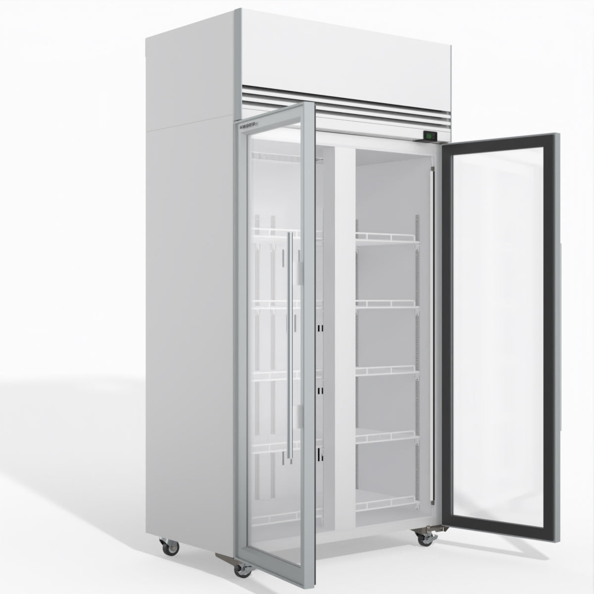 TMF1000N-A 2 1 Glass Door Upright Display or Storage Freezer - White