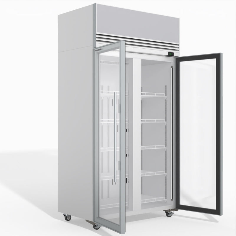 TMF1000N-AC 2 Glass Door Display or Storage Freezer, Lit Sign