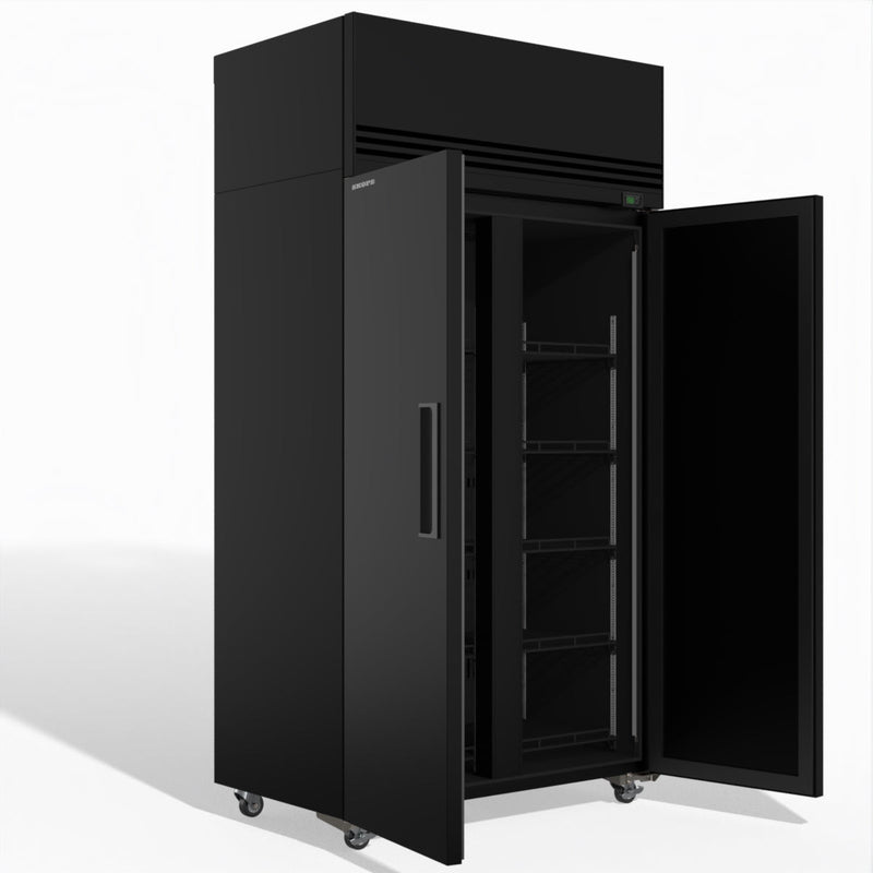 Skope SKFT1000NS-A 2 Solid Door Upright Display or Storage Freezer - Black