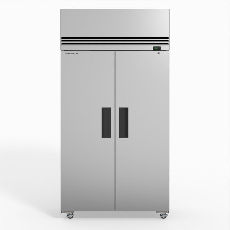 Skope SKFT1000NS-A 2 Solid Door Upright Display or Storage Freezer - Stainless Steel