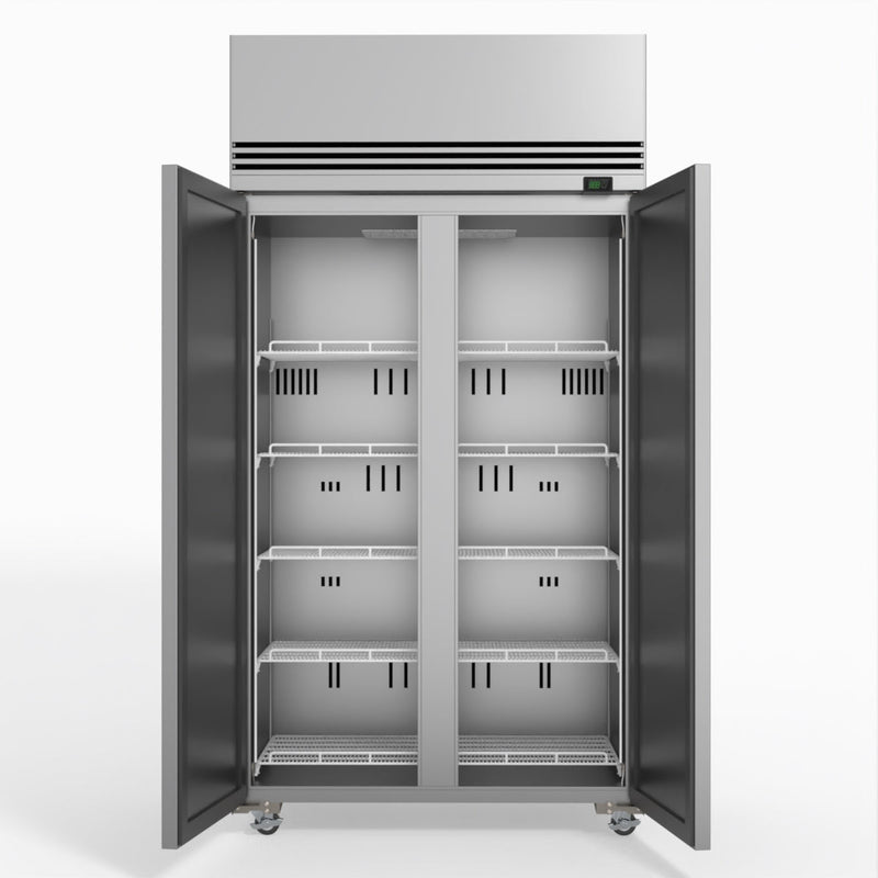 Skope SKFT1000NS-A 2 Solid Door Upright Display or Storage Freezer - Stainless Steel