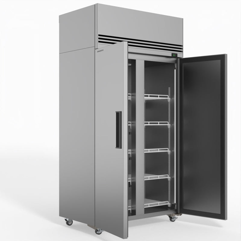 Skope SKFT1000NS-A 2 Solid Door Upright Display or Storage Freezer - Stainless Steel