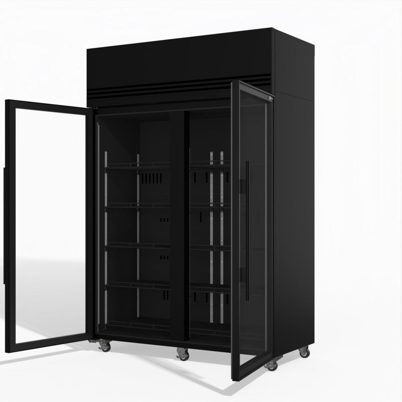 Skope SKFT1300N-A 2 Glass Door Upright Display or Storage Freezer