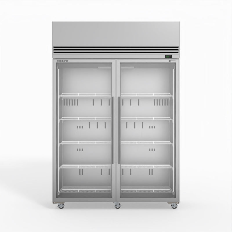 Skope SKFT1300N-A 2 Glass Door Upright Display or Storage Freezer