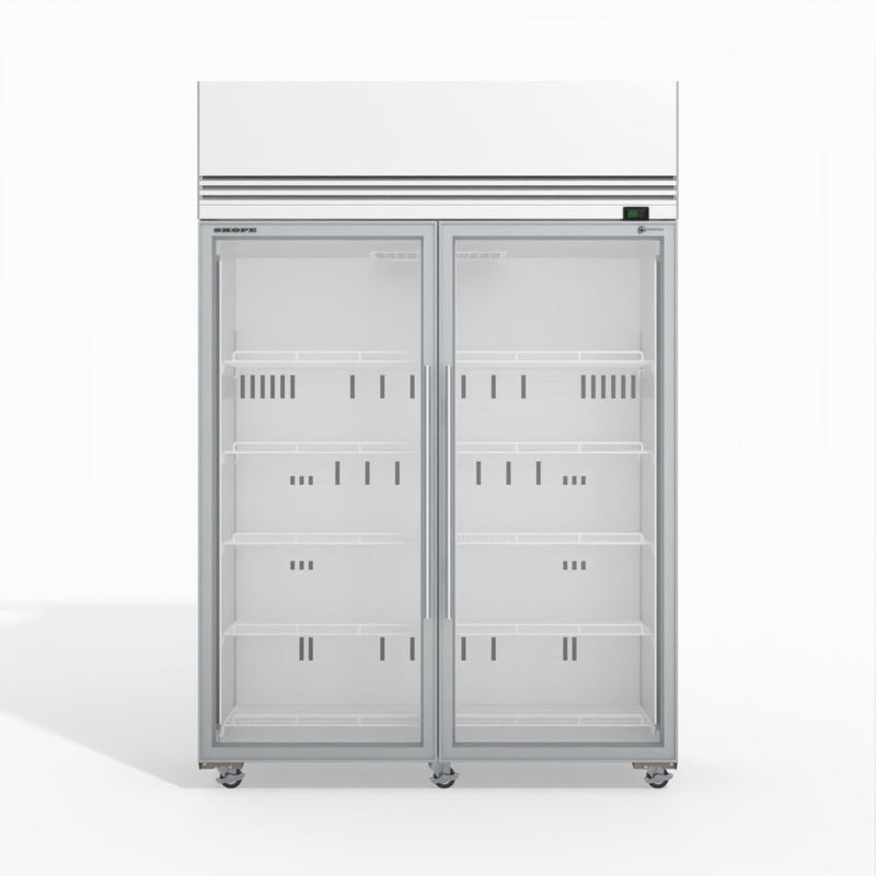 Skope SKFT1300N-A 2 Glass Door Upright Display or Storage Freezer