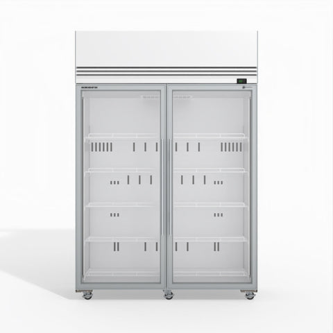 Skope SKFT1300N-A 2 Glass Door Upright Display or Storage Freezer - White