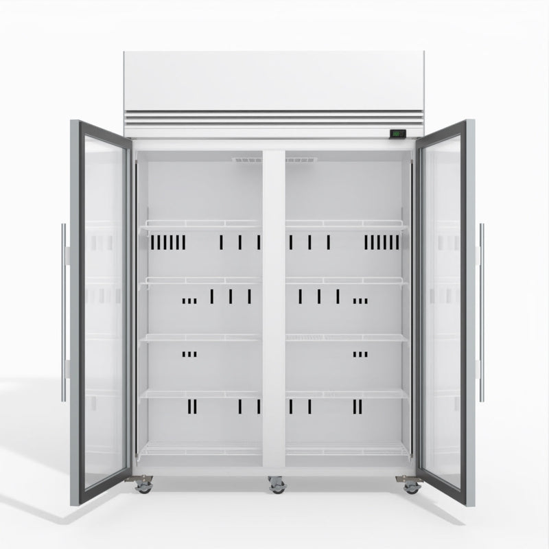 Skope SKFT1300N-A 2 Glass Door Upright Display or Storage Freezer - White