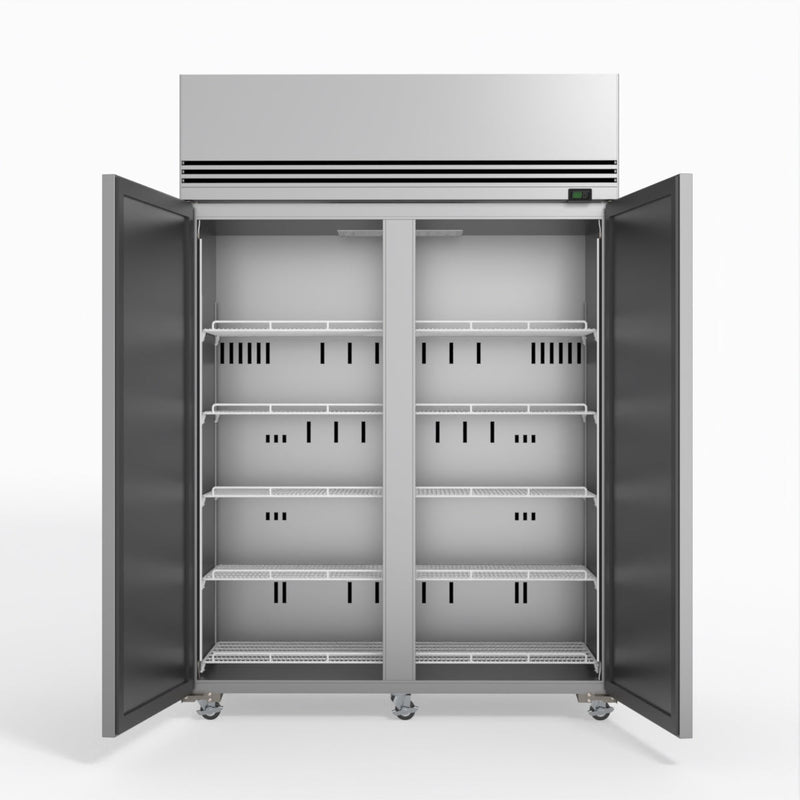 Skope SKFT1300NS-A 2 Solid Door Upright Display or Storage Freezer - Stainless Steel