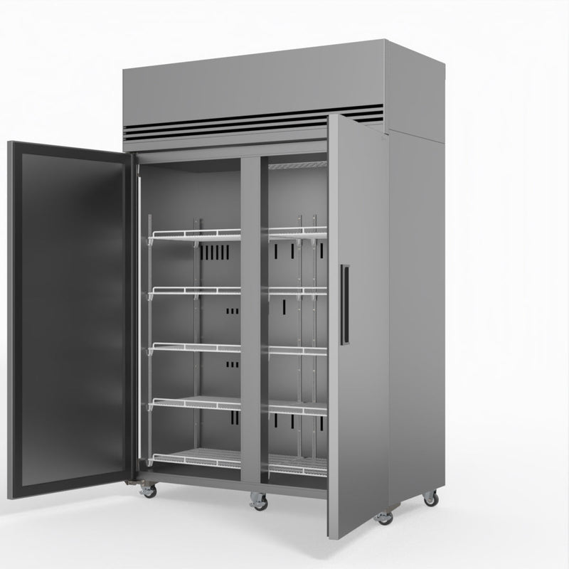 Skope SKFT1300NS-A 2 Solid Door Upright Display or Storage Freezer - Stainless Steel