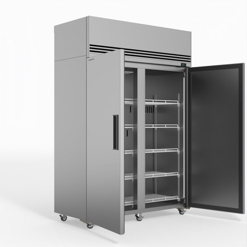 Skope SKFT1300NS-A 2 Solid Door Upright Display or Storage Freezer - Stainless Steel