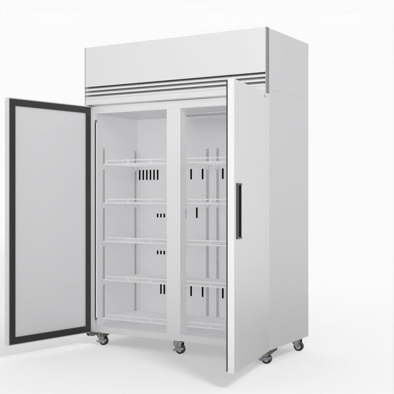 Skope SKFT1300NS-A 2 Solid Door Upright Display or Storage Freezer - White