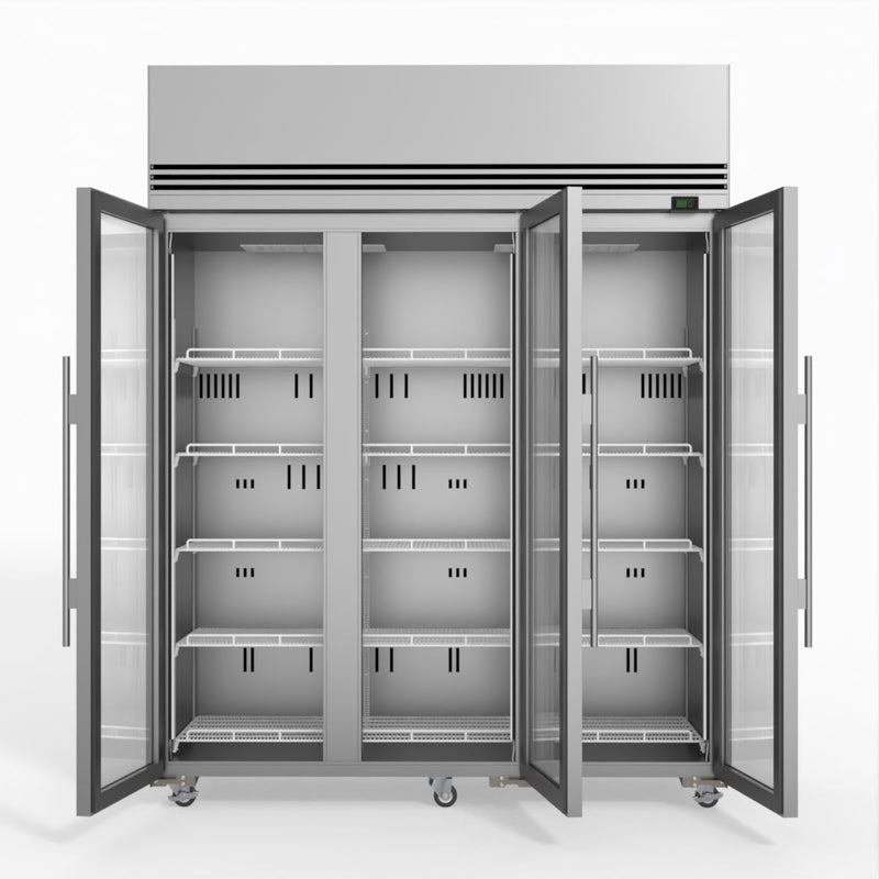 Skope SKFT1500N-A 3 Glass Door Upright Display or Storage Freezer - Stainless Steel