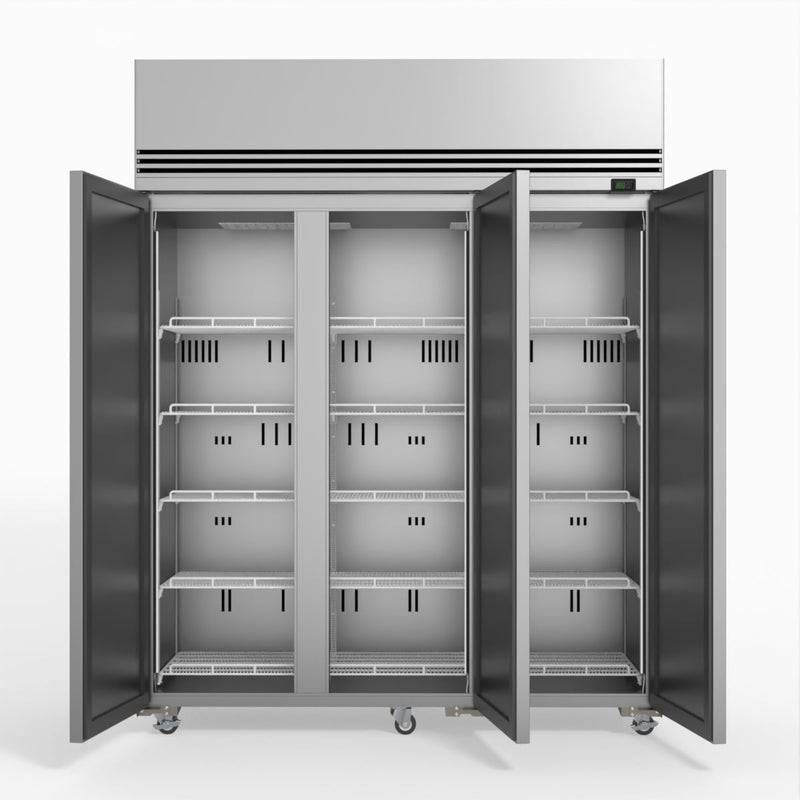 Skope SKFT1500NS-A 3 Solid Door Upright Display or Storage Freezer - Stainless Steel